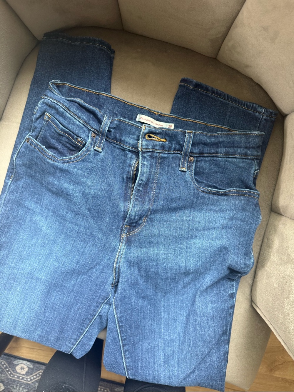 Levi's Women's Blue Denim Overalls Shorts